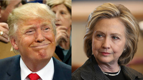 Ứng cử viên Tổng thống Mỹ, tỉ phú Donal Trump (trái) và cựu Ngoại trưởng Hillary Clinton. (ảnh: AP/Getty).
