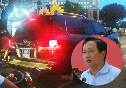 Ông Trịnh Xuân Thanh và chiếc xe biển xanh gây bức xúc dư luận thời gian qua. Ảnh: H.T/dantri.com.vn