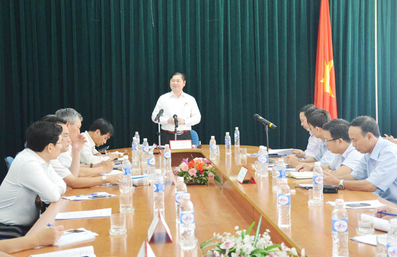 Đồng chí Phạm Xuân Dũng phát biểu kết luận buổi làm việc