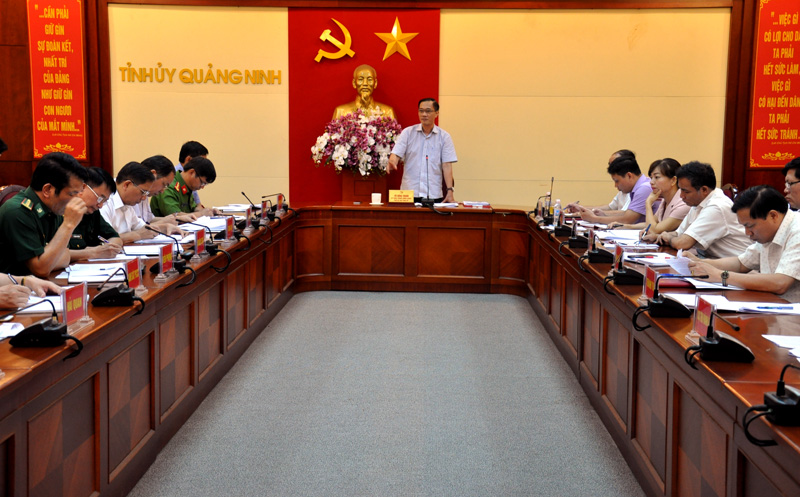 Đồng chí Vũ Hồng Thanh, Ủy viên T.Ư Đảng, Phó Bí thư Tỉnh ủy phát biểu kết luận tại hội nghị