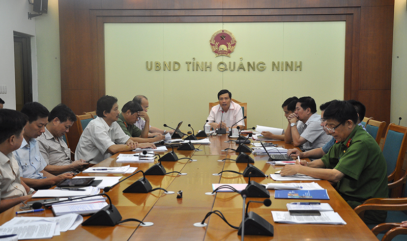 Chủ tịch UBND tỉnh Nguyễn Đức Long phát biểu chỉ đạo tại cuộc họp.