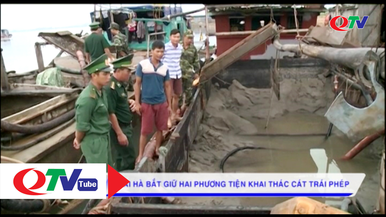 Bắt quả tang 2 tàu khai thác cát trái phép