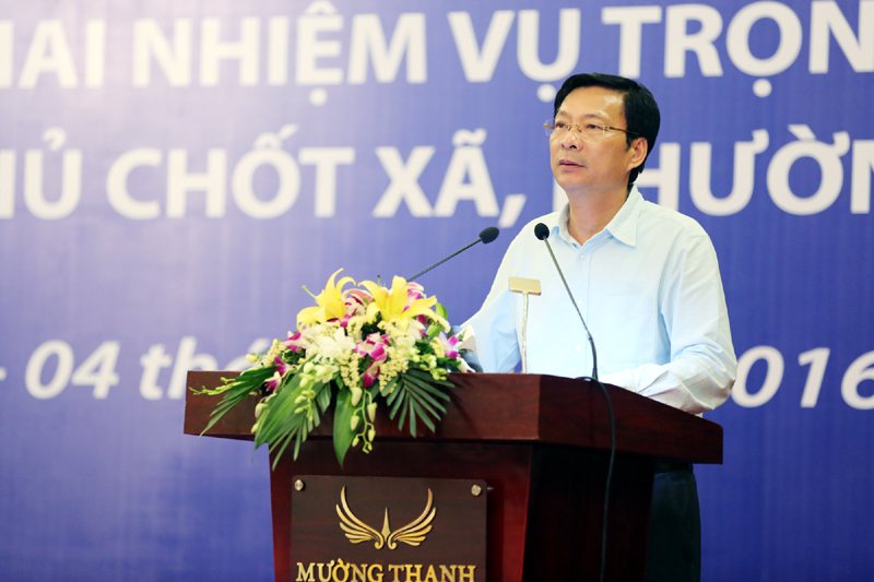 Phát biểu khai mạc Hội nghị bồi dưỡng, triển khai nhiệm vụ trọng tâm đối với đội ngũ cán bộ chủ chốt cơ sở của Bí thư Tỉnh ủy Nguyễn Văn Đọc