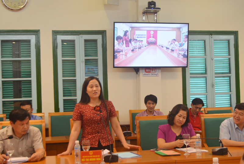 Đồng chí Đỗ Thị Minh Hoa, Phó Chủ tịch UBND tỉnh Bắc Kạn đề nghị Quảng Ninh hỗ trợ Bắc Kạn trong triển khai thực hiện chương trình OCOP tại Bắc Kạn.