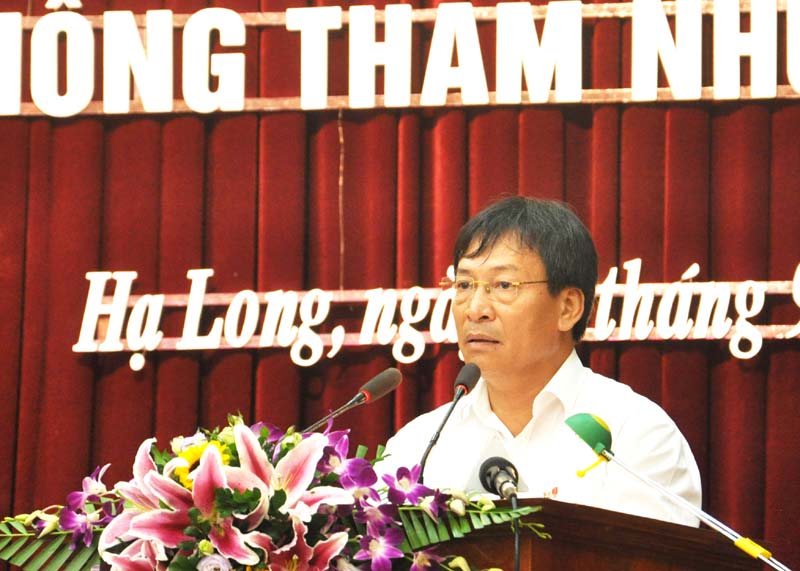 Đồng chí Phạm Anh Tuấn, Phó trưởng Ban Nội chính Trung ương phát biểu tại hội nghị.