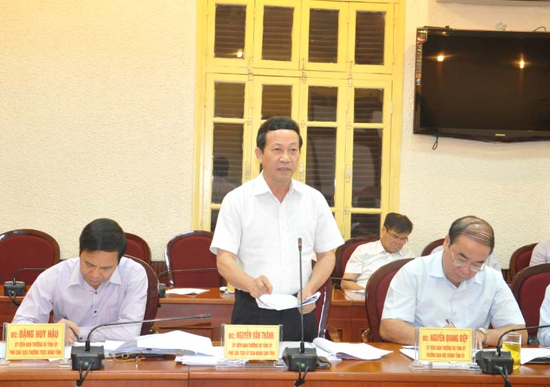 Đồng chí Nguyễn Văn Thành, Phó Chủ tịch UBND tỉnh cho ý kiến tại hội nghị.