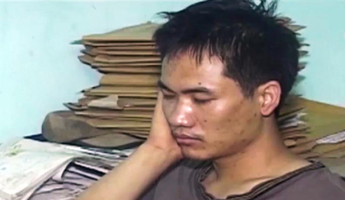 Nghi can Nguyễn Tiền Lương tại cơ quan điều tra.