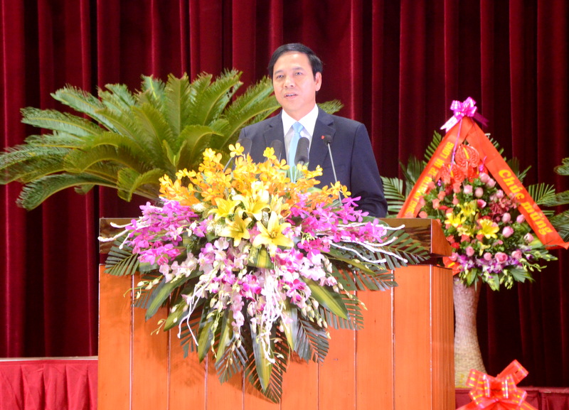 Đông chí Đặng Huy Hậu, Phó Chủ tịch Thường trực UBND tỉnh phát biểu tại buổi lễ