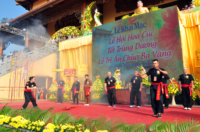 Tiết mục võ thuật do CLB võ thuật Hà Nội biểu diễn mở màn Lễ hội.