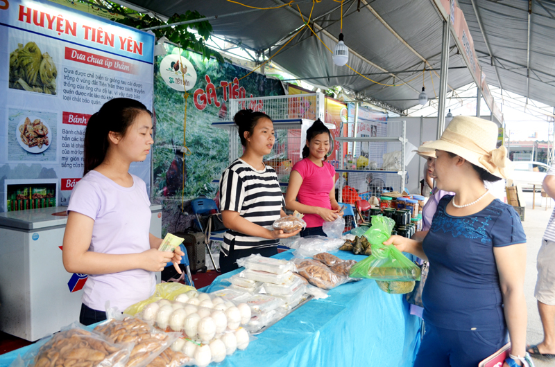 Các sản phẩm OCOP của huyện Tiên Yên được giới thiệu, quảng bá tại Hội chợ OCOP hè 2016.
