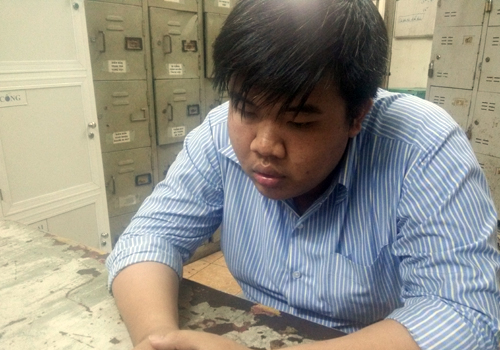 Thái tại cơ quan điều tra. Ảnh: Quốc Thắng.