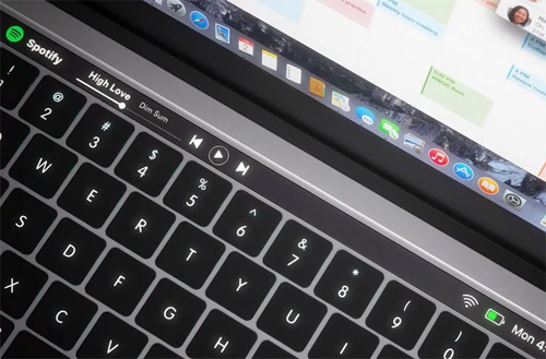 MacBook Pro mới sẽ có thêm màn hình OLED phụ phía trên bàn phím.