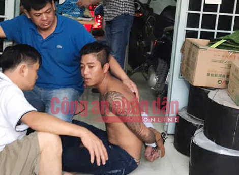Đối tượng Châu Minh Nhân bị bắt giữ.