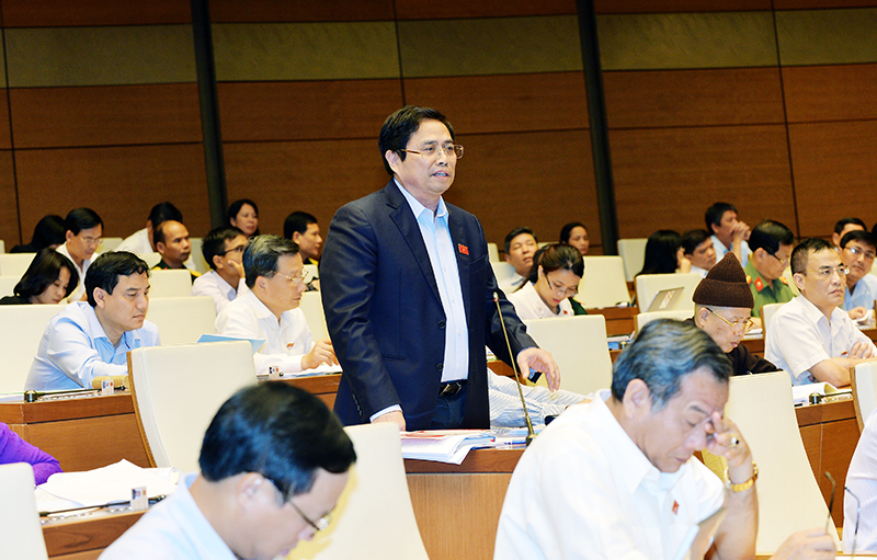 ĐB Phạm Minh Chính, Ủy viên Bộ Chính trị, Trưởng Ban Tổ chức Trung ương phát biểu thảo luận