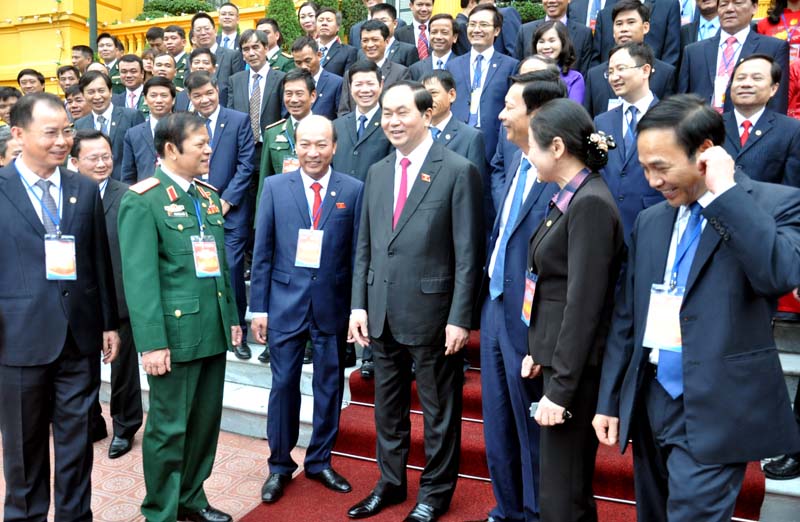  Chủ tịch nước Trần Đại Quang thân mật đón Đoàn Đại biểu tỉnh Quảng Ninh và 2 đơn vị