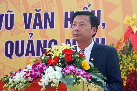 Đồng chí Nguyễn Văn Đọc, Bí thư Tỉnh ủy, Chủ tịch HĐND tỉnh phát biểu tại buổi lễ.