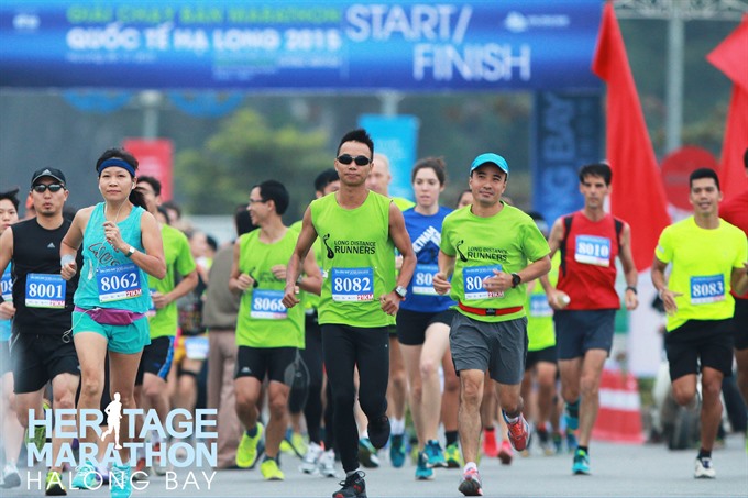 Race to the finish: Athletes compete in the Ha Long Bay Heritage Marathon last year. – Photo halongmarathon.com