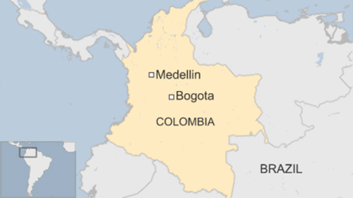 Vị trí thành phố Medellin, Colombia. Đồ họa: BBC.