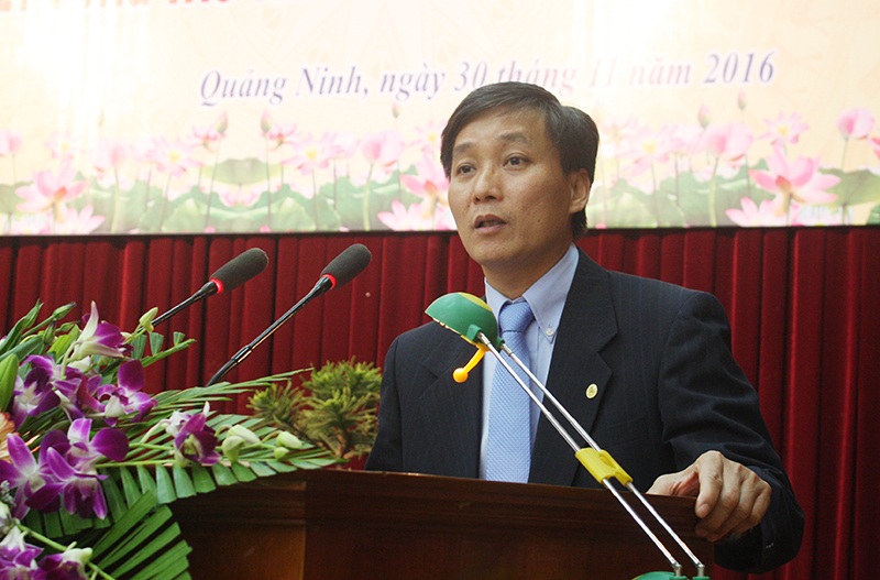 Đồng chí Nguyễn Khánh Ngọc, Thứ trưởng Bộ Tư pháp phát biểu tại hội nghị.