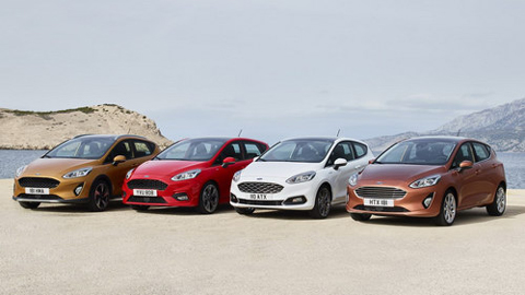 4 bản cấu hình của Ford Fiesta mới, từ trái qua: Active, ST-Line, Vignale, Titanium