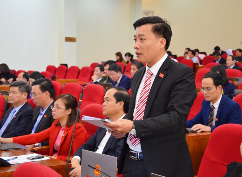 Đại biểu Ngọc Thái Hoàng, tổ đại biểu TP Cẩm Phả chất vấn về nội dung liên quan đến tai nạn lao động