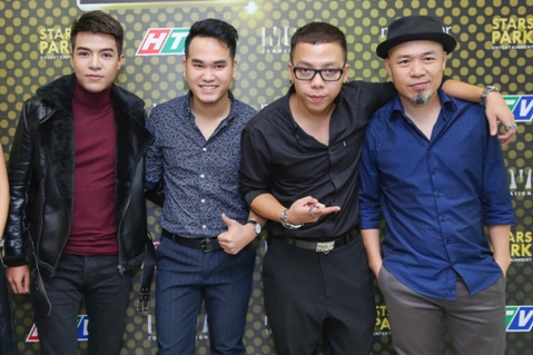 Nhạc sĩ Huy Tuấn cùng 3 nhà sản xuất: Đỗ Hiếu, Khắc Hưng và Toiliver tại cuộc thi “Khởi đầu ước mơ”