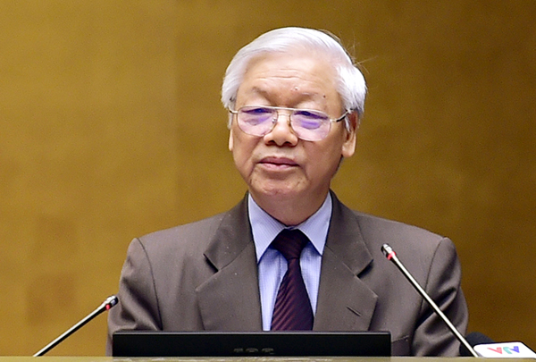 Tổng Bí thư Nguyễn Phú Trọng phát biểu tại Hội nghị. (Ảnh: Hiền Hòa)