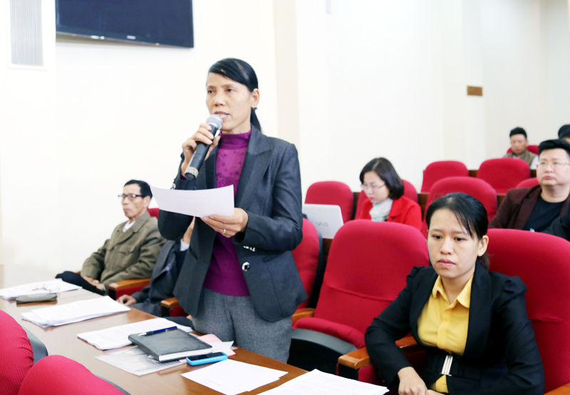 Bà Lê Thị Yên, Giám đốc HTX Vải chín sớm Phương Nam (TP Uông Bí), đề xuất hỗ trợ đầu tư cơ sở chế biến vải chín sớm.