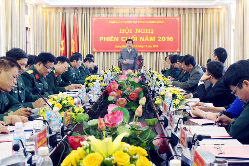 Đảng uỷ Quân sự tỉnh tổ chức hội nghị cuối năm 2016. Ảnh: Văn Đảm (CTV)