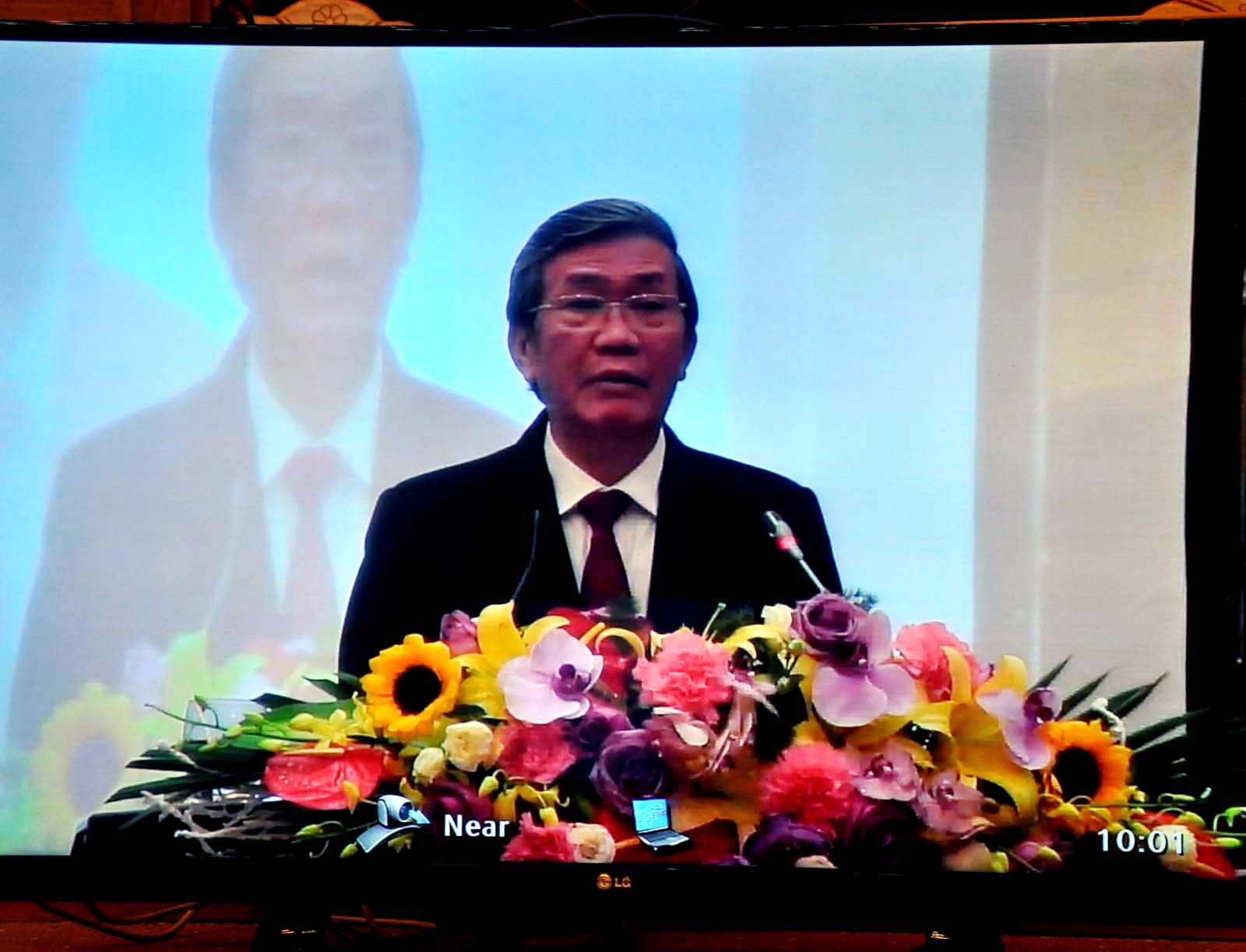 Đồng chí Đinh Thế Huy, Uỷ viên Bộ Chính trị, Thường trực Ban Bí thư Trung ương Đảng phát biểu chỉ đạo tại hội nghị điểm cầu trung tâm