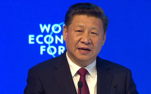 Chủ tịch Trung Quốc Tập Cận Bình phát biểu trong Diễn đàn Kinh tế Thế giới tại Davos. (Ảnh: Internet)