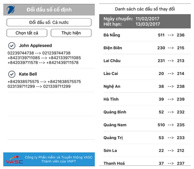 Ứng dụng cho VNPT cung cấp miễn phí giúp người dùng chuyển đổi các số cố định.