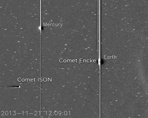 Hình ảnh mô phỏng khả năng làm chậm lại hoạt động của hai sao chổi tiến vào hệ mặt trời.
