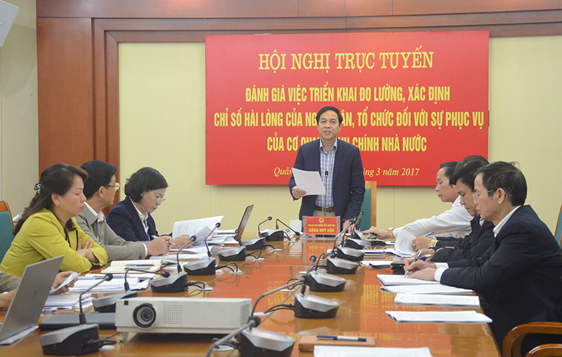 0195: Đồng chí Đặng Huy Hậu, Phó Chủ tịch Thường trực UBND tỉnh phát biểu tại điểm cầu Quảng Ninh.