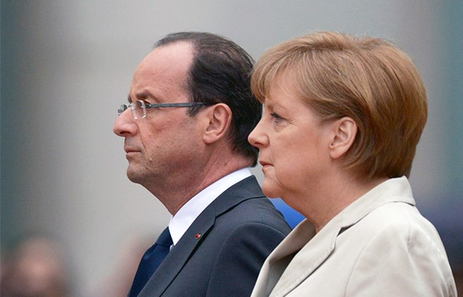 Thủ tướng Đức Angela Merkel và Tổng thống Pháp Francois Hollande