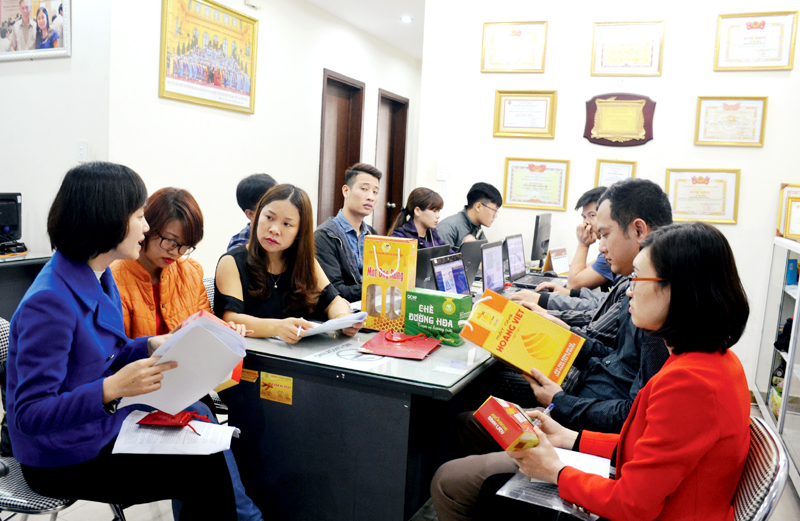 Ban Thư ký Cuộc thi Sáng tạo dịch vụ tỉnh Quảng Ninh trực tiếp vận động, tuyên truyền về Cuộc thi tại Công ty TNHH Đầu tư Hoàng Anh (TP Hạ Long).  