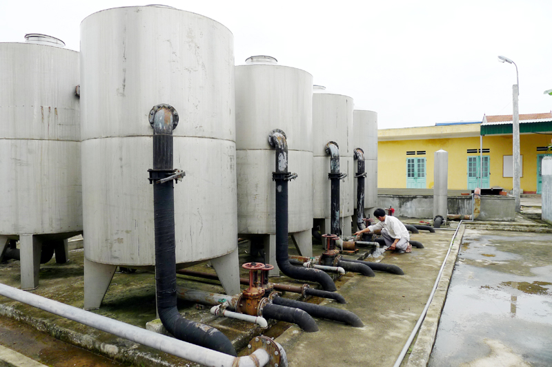 Trạm cấp nước phường Nam Hoà, TX Quảng Yên cung cấp nước hợp vệ sinh cho khoảng 800 hộ dân.