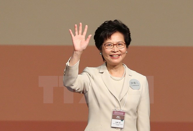 Trưởng Đặc khu Hành chính Hong Kong Lâm Trịnh Nguyệt Nga.  (Nguồn: EPA/TTXVN)