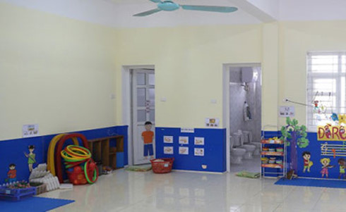  Nhà vệ sinh của lớp B5, trường Mầm non Hương Sơn (huyện Mỹ Đức, Hà Nội)