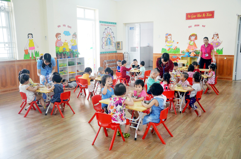 Trường Mầm non Cao Xanh (TP Hạ Long) hiện chỉ có 1 lớp nhà trẻ với 25 em. 