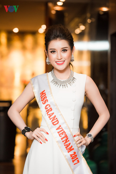 Á hậu Huyền My tham dự buổi họp báo khởi động cuộc thi Miss Grand International 2017.