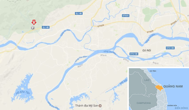 Khu vực Thác Mơ (xã Đại Đồng), nơi vụ đuối nước xảy ra. Ảnh: Thiên Sơn.