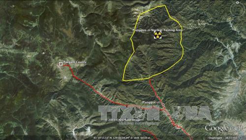 Hình ảnh từ vệ tinh cho thấy các hoạt động gia tăng tại bãi thử hạt nhân Punggye-ri của Triều Tiên. Ảnh: 38 North.Org/TTXVN