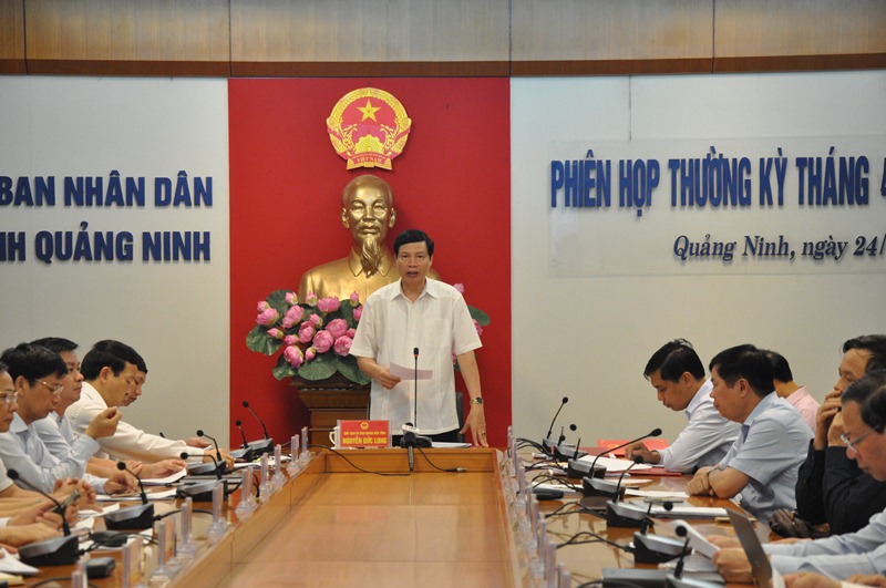 Đồng chí Chủ tịch UBND tỉnh Nguyễn Đức Long phát biểu chỉ đạo tại cuộc họp, 