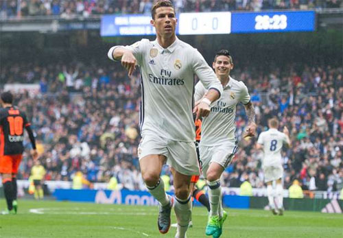 Ronaldo ghi một bàn trước khi đá hỏng quả phạt đền ở phút 57. Ảnh: Reuters