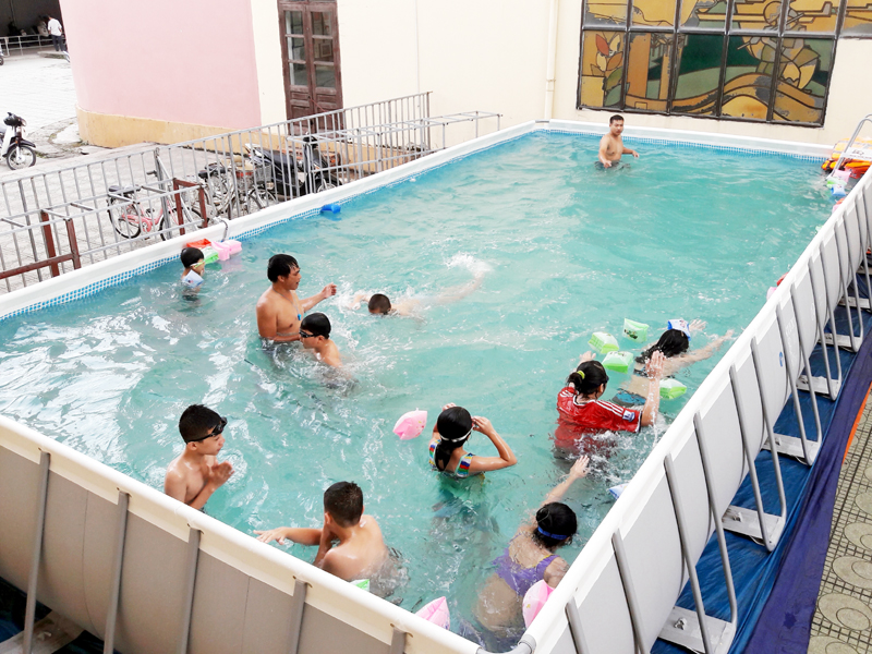 Bể bơi thông minh được lắp đặt tại Trung tâm Văn hoá - Thể thao TP Cẩm Phả.