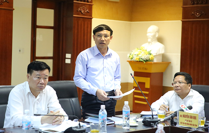Đồng chí Nguyễn Xuân Ký, Phó Chủ tịch Thường trực HĐND tỉnh phát biểu tại buổi làm việc.