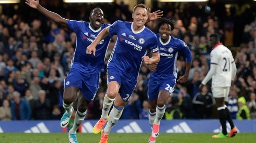  Terry mở tỉ số trận đấu cho Chelsea.