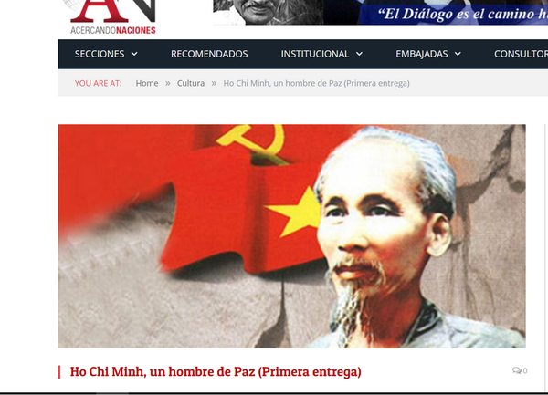 Một bài báo viết về Chủ tịch Hồ Chí Minh trên trang mạng của Argentina.