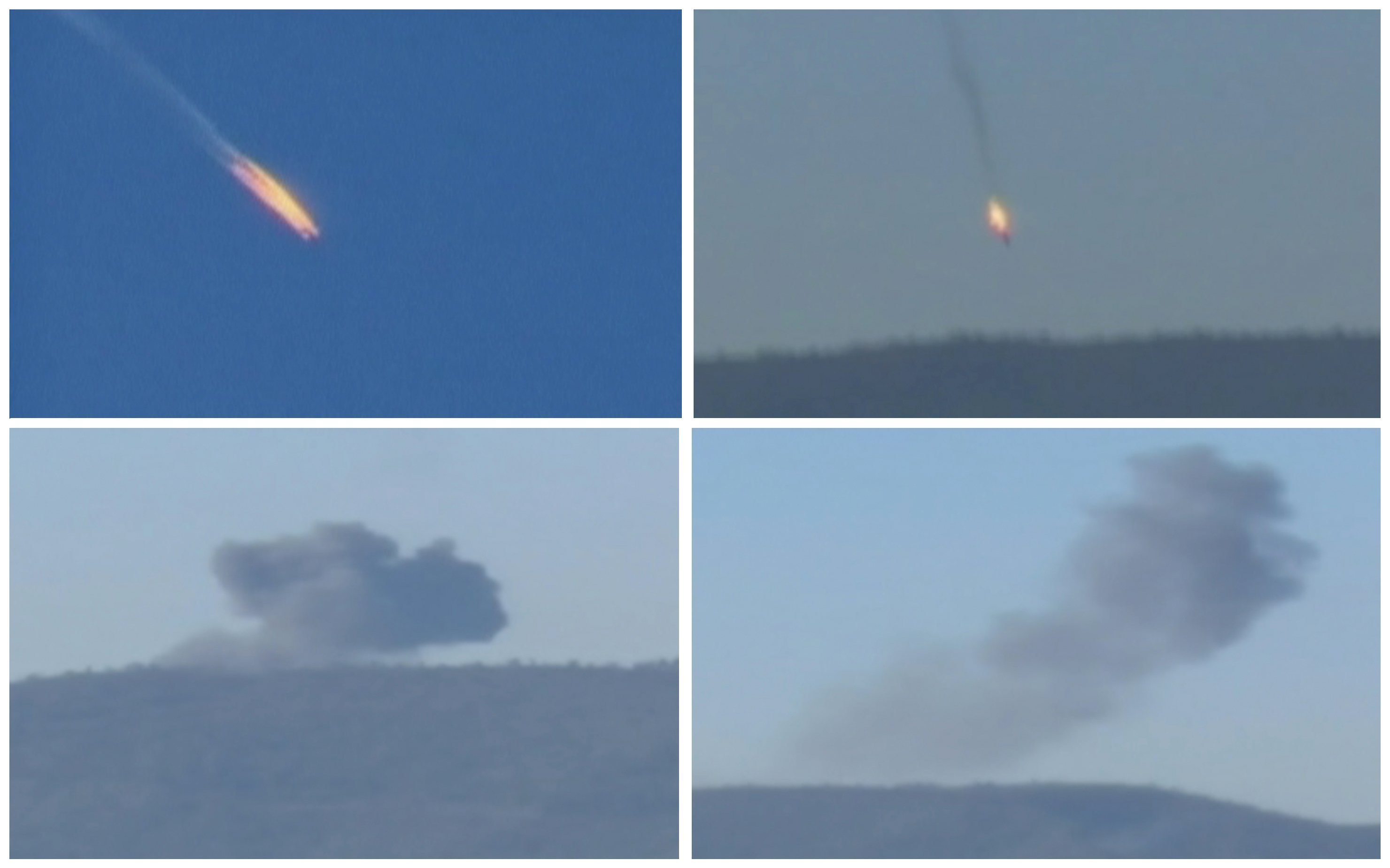 Máy bay Su-24 của Nga bị quân đội Thổ Nhĩ Kỳ bắn hạ.
